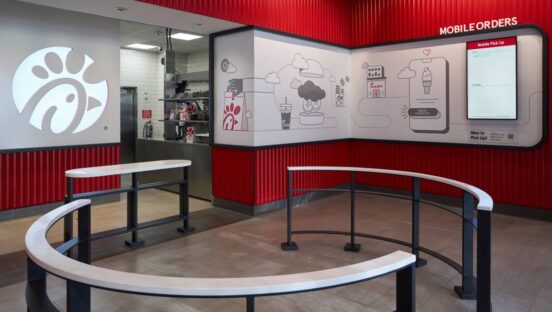 Chick-fil-A's first mobile pickup store serves couriers and pickup orders.