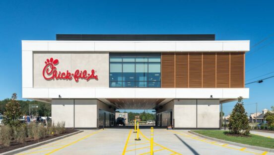 Chick-fil-A two-story drive-thru.