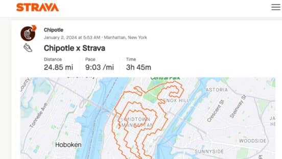 Chipotle Strava app.