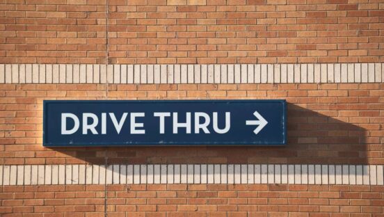 Drive-thru sign.