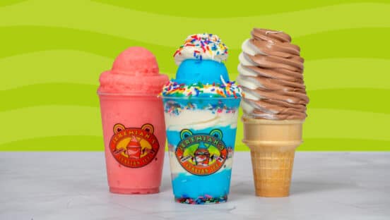 Menu items from Jeremiah's Italian Ice.