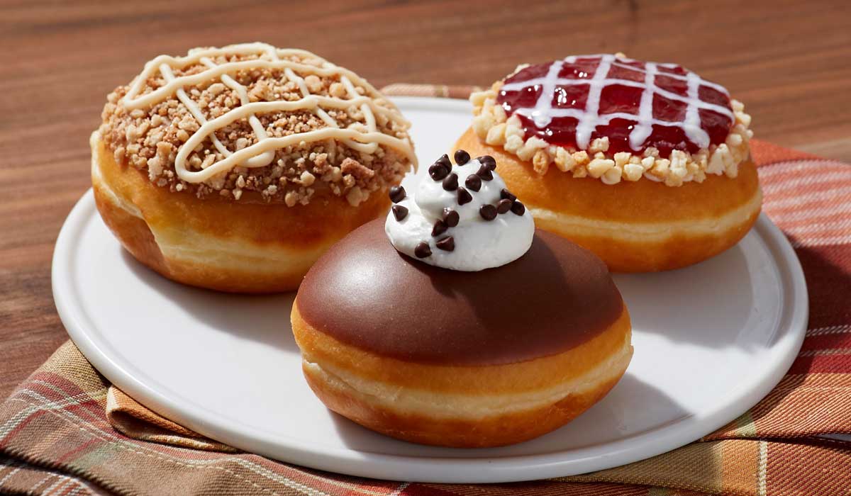 A Trio Of Krispy Kreme's Thanksgiving Pie Inspired Doughnuts