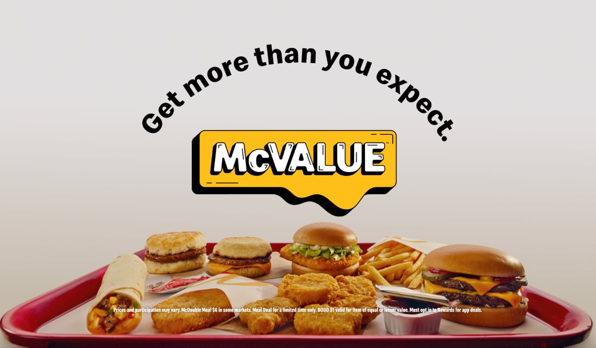 A graphic showing McValue menu items.