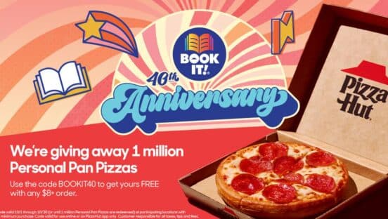 Pizza Hut 40th anniversary graphic.