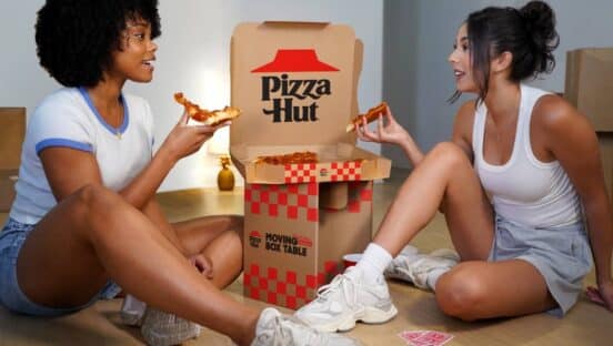 Customers using the Pizza Hut table.