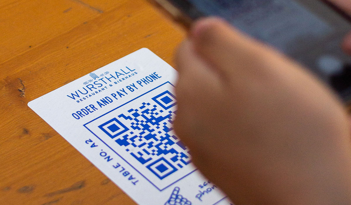 QR Code On The Table Of A Restaurant