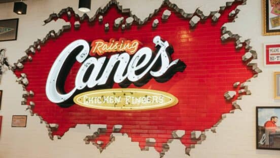 Raising Cane's signage.