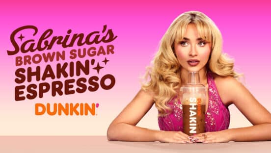 Dunkin' and Sabrina Carpenter graphic.