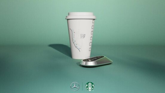 Starbucks cup and charger.