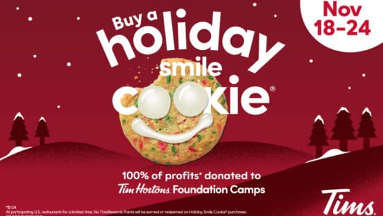 A graphic showcasing the Tim Hortons campaign.