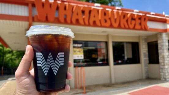 Person holding a Whataburger coffee.