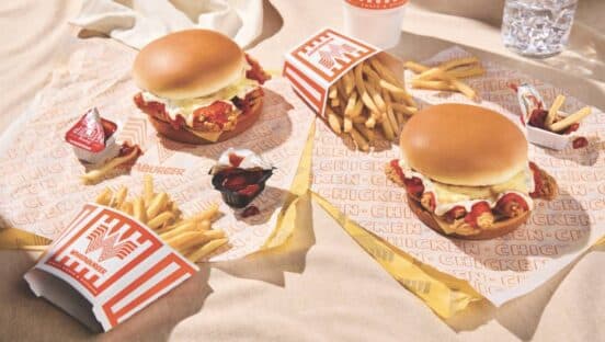 Whataburger burgers and fries.