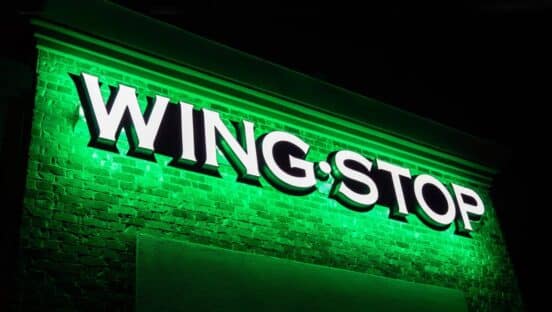 Wingstop neon sign.